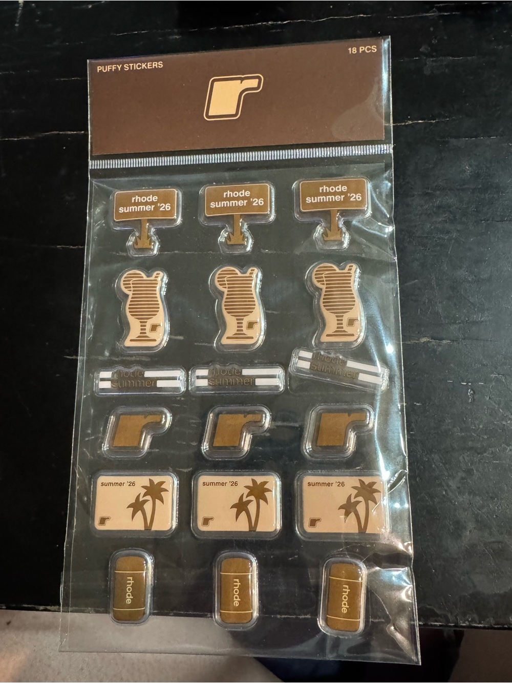 RHODE Beige & Brown Puffy Sticker Sheet